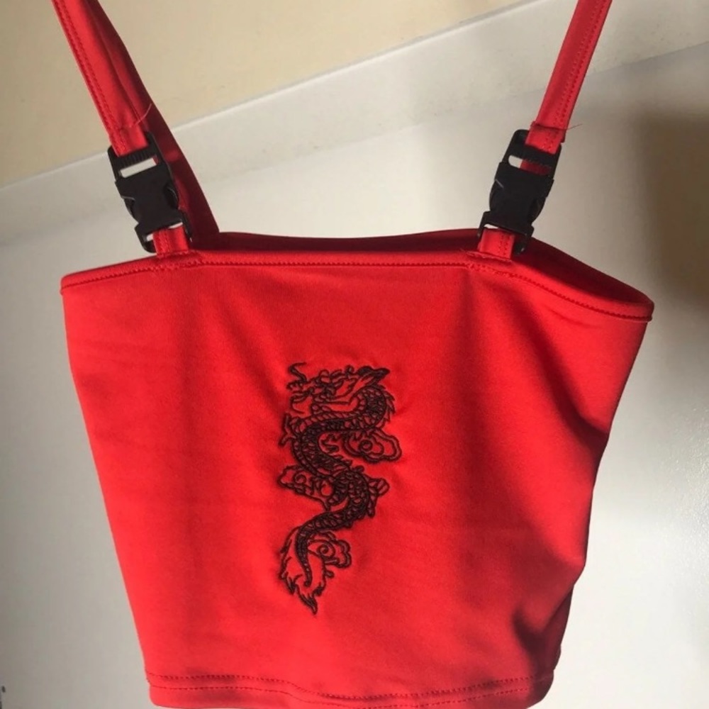 Red dragon crop top
